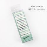20pcs/pack Multi-color Washi Tape Scrapbooking Decorative Adhesive Tapes Paper Japanese Stationery Sticker
