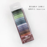 20pcs/pack Multi-color Washi Tape Scrapbooking Decorative Adhesive Tapes Paper Japanese Stationery Sticker