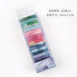 20pcs/pack Multi-color Washi Tape Scrapbooking Decorative Adhesive Tapes Paper Japanese Stationery Sticker