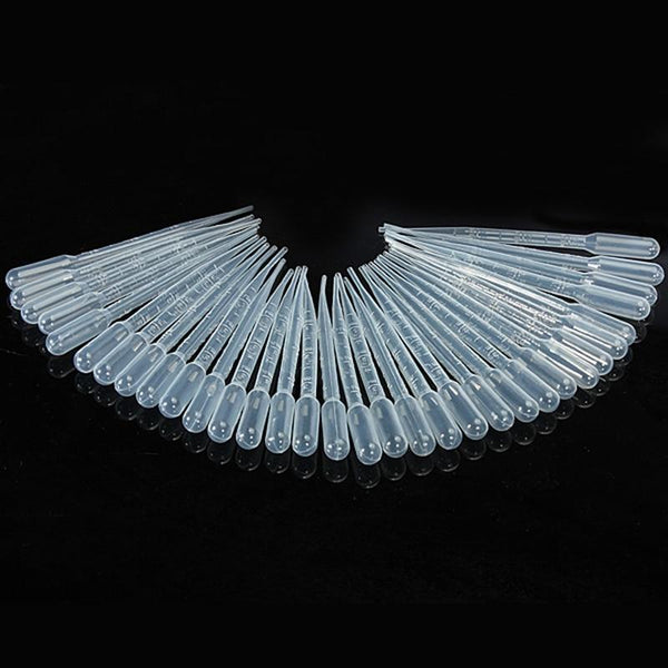 100Pcs 0.2/1/3ML Laboratory Tools Pipettes Plastic Disposable Graduated Pasteur Pipette Dropper Polyethylene Makeup Tools