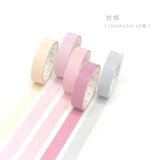 5pcs/lot Decorative Washi Tape Diy Rainbow Sticker Masking Paper Set For Diy Crafts Planners Scrapbooks Bullet Journals Cards