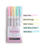 3pcs or 5pcs/set zebra mildliner color Japanese stationery double headed fluorescent pen  hook pen color Mark pen kawaii