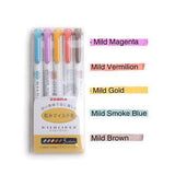 3pcs or 5pcs/set zebra mildliner color Japanese stationery double headed fluorescent pen  hook pen color Mark pen kawaii