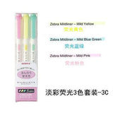3pcs or 5pcs/set zebra mildliner color Japanese stationery double headed fluorescent pen  hook pen color Mark pen kawaii