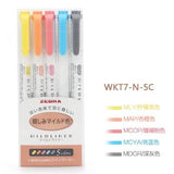 3pcs or 5pcs/set zebra mildliner color Japanese stationery double headed fluorescent pen  hook pen color Mark pen kawaii