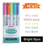3pcs or 5pcs/set zebra mildliner color Japanese stationery double headed fluorescent pen  hook pen color Mark pen kawaii
