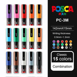 UNI POSCA Series Mark Pen Combination  Painting Filling Dedicated POP Poster Advertising Pen PC-1M / PC-3M / PC-5M