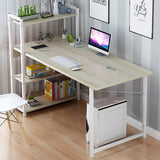 Mrosaa Upgraded Computer Laptop Desk 47" Modern Style Computer Desk with 4 Tiers Bookshelf for Home Office Studying Living Room