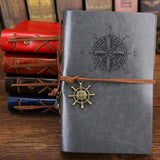 Retro Spiral Notebook Diary Notepad Vintage Pirate Anchors PU Leather Note Book Replaceable Stationery Gift Traveler Journal