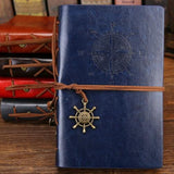 Retro Spiral Notebook Diary Notepad Vintage Pirate Anchors PU Leather Note Book Replaceable Stationery Gift Traveler Journal