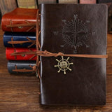 Retro Spiral Notebook Diary Notepad Vintage Pirate Anchors PU Leather Note Book Replaceable Stationery Gift Traveler Journal