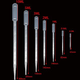 10pc 0.2 / 0.5 / 1/2/3/5 / 10ML Transparent Pipette Disposable Safety Plastic Dropper Pipette Type Pipette Education Supplies