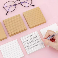 Blank Horizontal Grid Memo Pads Simple Scrapbook Sticker School Supplies Post Sticky Notes Office Stationery