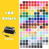 36/48/168/204 Colors Double Headed Art Markers Set Artist Sketch Oily Alcohol Based Markers For Manga School Office Art Supplies