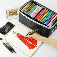 36/48/168/204 Colors Double Headed Art Markers Set Artist Sketch Oily Alcohol Based Markers For Manga School Office Art Supplies