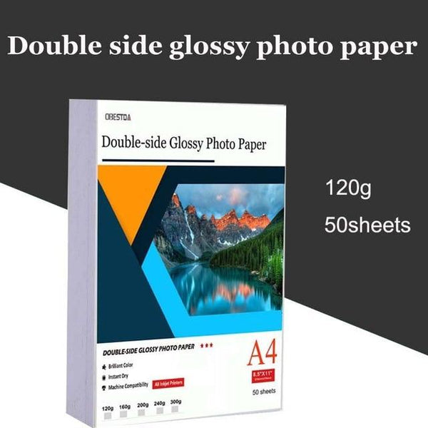 High quality 50 A4 Sheets double sided High Glossy Photo gloss For Inkjet Printer Photo white card Paper Coated paper