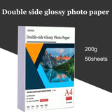 High quality 50 A4 Sheets double sided High Glossy Photo gloss For Inkjet Printer Photo white card Paper Coated paper