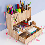 Ayane Creative Pen pencil holder Receiving Box Desktop  Learning  Penholder Office  desk organizer storage rack supplies wood