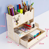 Ayane Creative Pen pencil holder Receiving Box Desktop  Learning  Penholder Office  desk organizer storage rack supplies wood