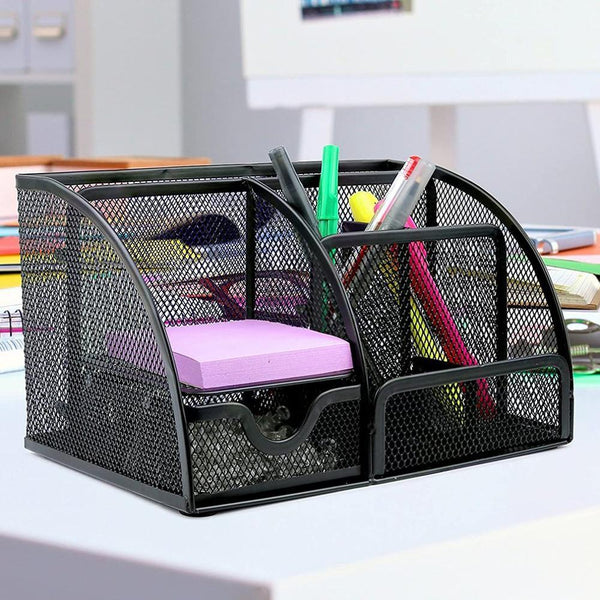 Metal Large Capacity Desk Pen Holder  for School Office Stationery Pencil Makeup Storage Box Desktop Organizer Stand Case