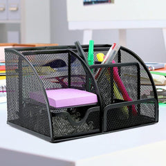 Metal Large Capacity Desk Pen Holder  for School Office Stationery Pencil Makeup Storage Box Desktop Organizer Stand Case