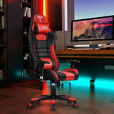 Furgle Gaming Office Chairs 180 Degree Reclining Computer Chair Comfortable Executive Computer Seating Racer Recliner PU Leather