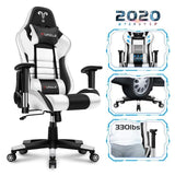 Furgle Gaming Office Chairs 180 Degree Reclining Computer Chair Comfortable Executive Computer Seating Racer Recliner PU Leather