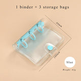 JIANWU Creative Cute Transparent 3 ring Mini Loose-leaf Hand Book Student Portable Notebook ring binder Kawaii School Supplies