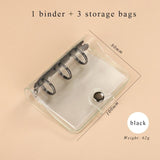 JIANWU Creative Cute Transparent 3 ring Mini Loose-leaf Hand Book Student Portable Notebook ring binder Kawaii School Supplies