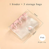 JIANWU Creative Cute Transparent 3 ring Mini Loose-leaf Hand Book Student Portable Notebook ring binder Kawaii School Supplies