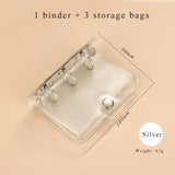 JIANWU Creative Cute Transparent 3 ring Mini Loose-leaf Hand Book Student Portable Notebook ring binder Kawaii School Supplies