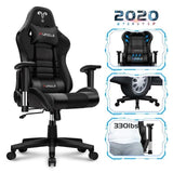 Furgle Gaming Office Chairs 180 Degree Reclining Computer Chair Comfortable Executive Computer Seating Racer Recliner PU Leather