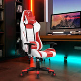 Furgle Gaming Office Chairs 180 Degree Reclining Computer Chair Comfortable Executive Computer Seating Racer Recliner PU Leather