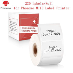 Self-Adhesive Label for Phomemo M110 Label Printer 1.18" x 0.79" (30x20mm) 320 Labels/Roll Multi-Purpose Square Label