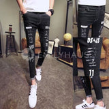 Ripped Printed Skinny Fit Jeans [Pre-Order] - Size: W27-33 27 / Design B