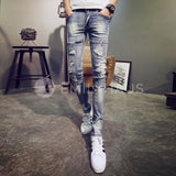 Ripped Skinny Fit Denim Jeans [Pre-Order] - Size: W27-31