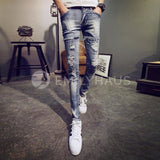 Ripped Skinny Fit Denim Jeans [Pre-Order] - Size: W27-31