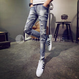Ripped Skinny Fit Denim Jeans [Pre-Order] - Size: W27-31