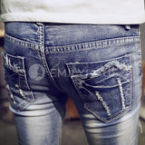 Ripped Skinny Fit Denim Jeans [Pre-Order] - Size: W27-31