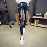 Ripped Skinny Fit Jeans [Pre-Order] Color: Blue - Size: W27-33