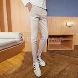 Skinny Fit Casual Pants [Pre-Order] Color: Black/white/beige - Size: W26-34 26 / Beige