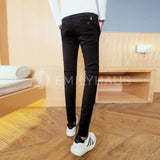Skinny Fit Casual Pants [Pre-Order] Color: Black/white/beige - Size: W26-34 26 / Black