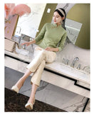 Slim-Fit Cheongsam Tops [Pre-Order] Color: Green/pink/blue/beige - Size: S-Xl S / Green