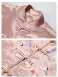 Traditional Embroidered Cheongsam Tops [Pre-Order] Color: Pink - Size: S-Xl